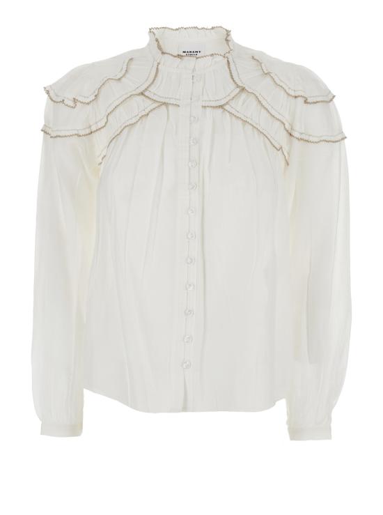 26FW 이자벨마랑에뚜왈 크리스타 블라우스 크리스타 블라우스 HT0681FBB3J04E20WH White
