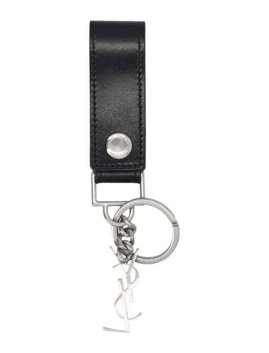26SS 생로랑 모노그램 키링 스무스 레더 5183230SX0E 1000 Nero - SAINT LAURENT
