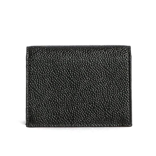  톰브라운 페블 그레인 더블 카드 홀더 MAW021L 00198001 Black - THOM BROWNE