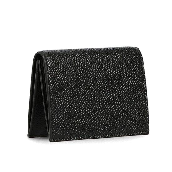  톰브라운 페블 그레인 더블 카드 홀더 MAW021L 00198001 Black - THOM BROWNE