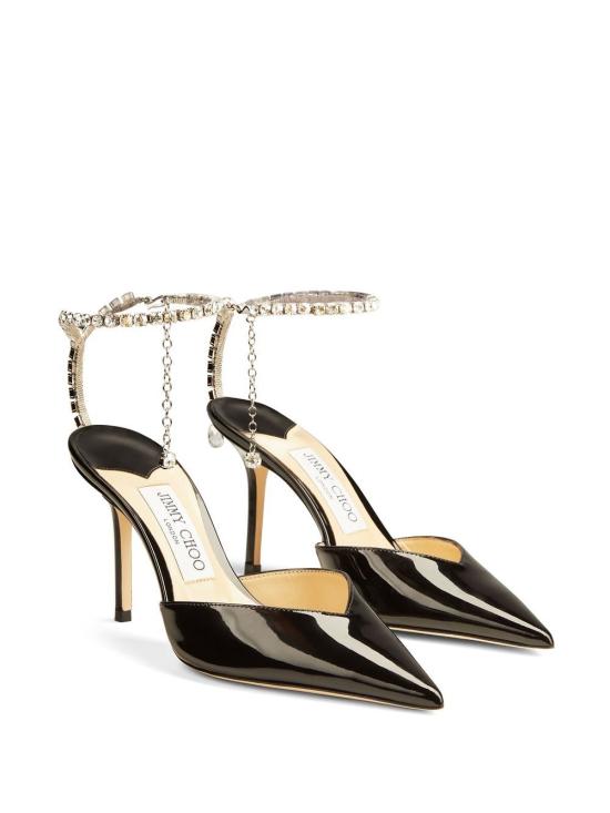 26FW 지미추 힐/펌프스 SAEDA85BOB BLACK CRYSTAL - JIMMY CHOO