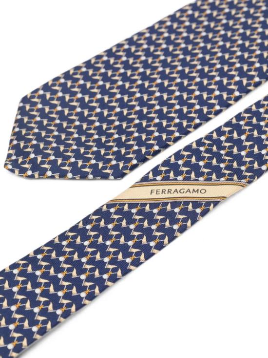 26FW 살바토레 페라가모 넥타이 351452 0794661 BLUE PATTERNED MEDIUM - SALVATORE FERRAGAMO