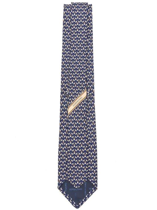 26FW 살바토레 페라가모 넥타이 351452 0794661 BLUE PATTERNED MEDIUM - SALVATORE FERRAGAMO