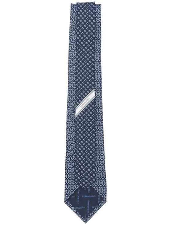 26FW 살바토레 페라가모 넥타이 351455 0794726 BLUE PATTERNED NAVY - SALVATORE FERRAGAMO