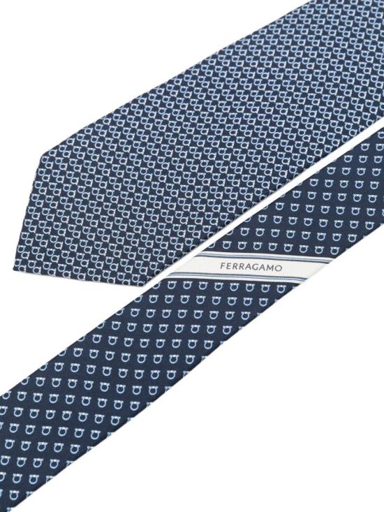 26FW 살바토레 페라가모 넥타이 351455 0794726 BLUE PATTERNED NAVY - SALVATORE FERRAGAMO