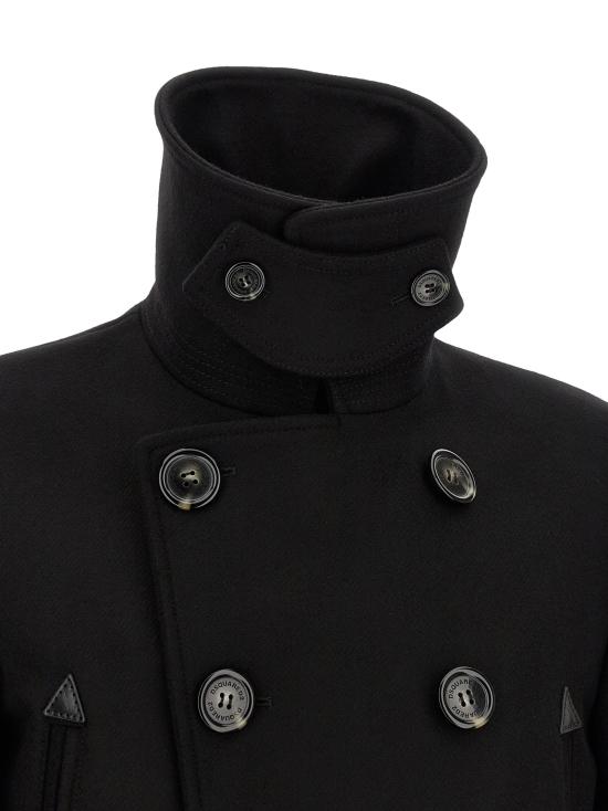 26FW 디스퀘어드2 트렌치 코트 더블 브레스트 코트, 코트 및 , 블랙 - DSQUARED2