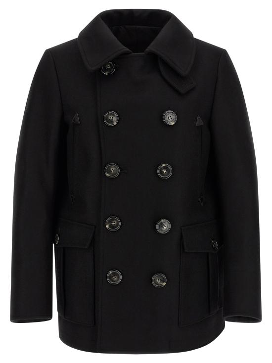 26FW 디스퀘어드2 트렌치 코트 더블 브레스트 코트, 코트 및 , 블랙 - DSQUARED2