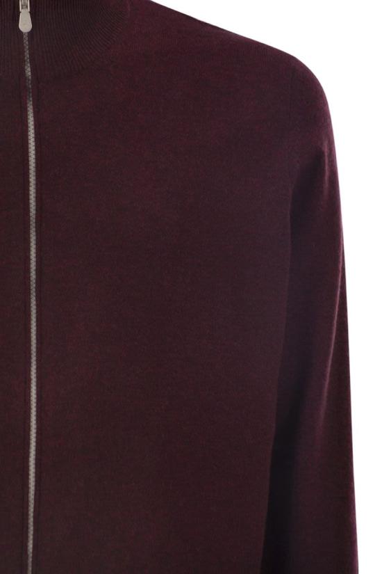  브루넬로 쿠치넬리 캐시미어 하이넥 집업 가디건 M2200106 CNU36 BURGUNDY - BRUNELLO CUCINELLI