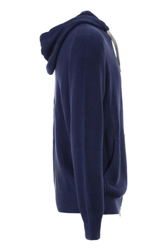 26SS 브루넬로 쿠치넬리 후드 니트 탑 M29200416G C7943 AVIO - BRUNELLO CUCINELLI