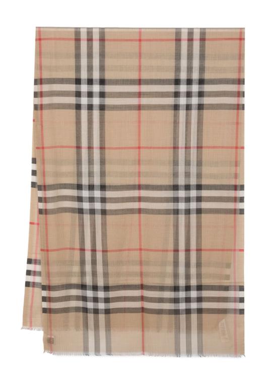 26FW 버버리 체크 울 실크 스카프 8078779 A7026 BEIGE