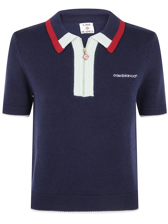 26FW 카사블랑카 폴로 티셔츠 WPF26KW85601 NAVY BLUE