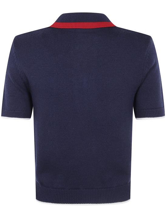 26FW 카사블랑카 폴로 티셔츠 WPF26KW85601 NAVY BLUE - CASABLANCA