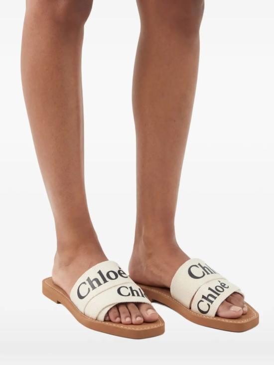 26FW 끌로에 우디 플랫 뮬 CHC22U188Z3099 101 WHITE - CHLOE