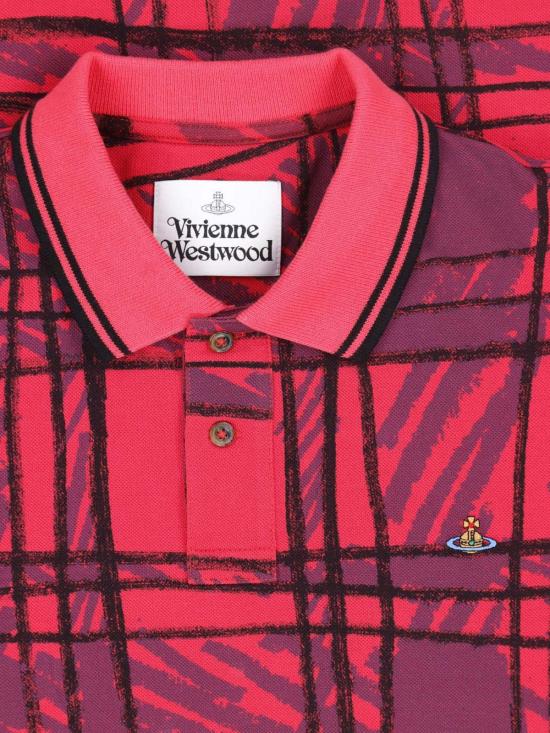 26FW 비비안웨스트우드 스크리블 체크 코튼 반팔 폴로 셔츠 2H01000Y J00BR H301 Multicolor - VIVIENNE WESTWOOD