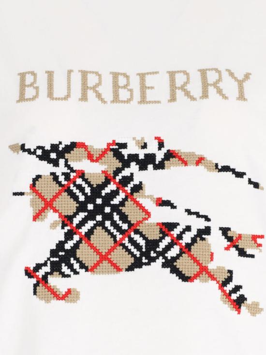 26FW 버버리 크로스 스티치 EKD  코튼 여성 반팔티 8110955 B7078 WHITE - BURBERRY