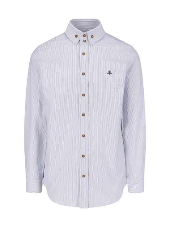 26FW 비비안웨스트우드 크랄 자카드 긴팔 셔츠 24010005 W01JM A201 Light blue