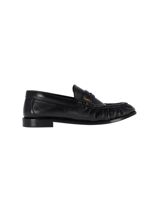 26FW 생로랑 소프트 샤이니 레더 로퍼 818908 AA00K 1000 BLACK
