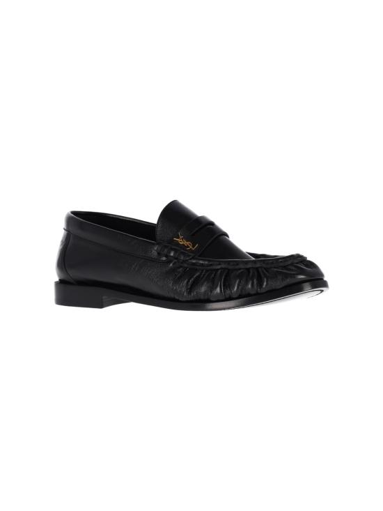 26FW 생로랑 소프트 샤이니 레더 로퍼 818908 AA00K 1000 BLACK - SAINT LAURENT