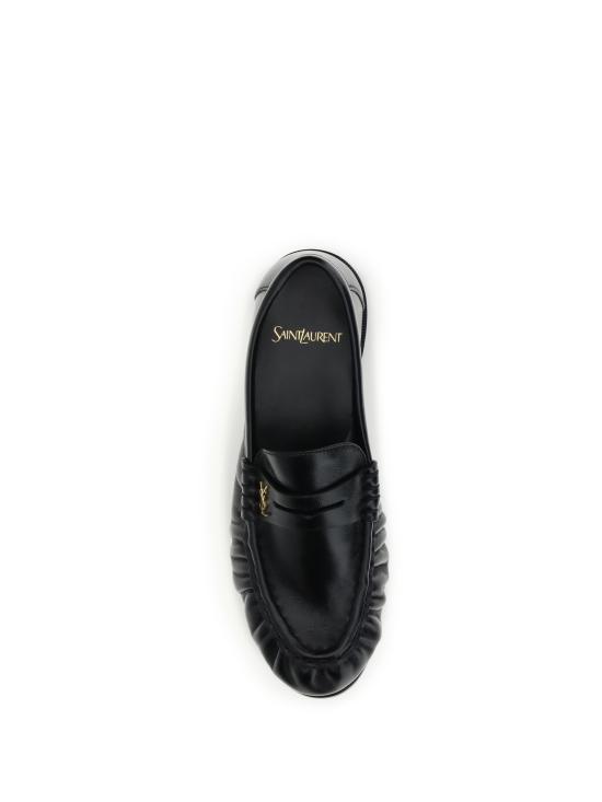 26FW 생로랑 소프트 샤이니 레더 로퍼 818908 AA00K 1000 Black - SAINT LAURENT