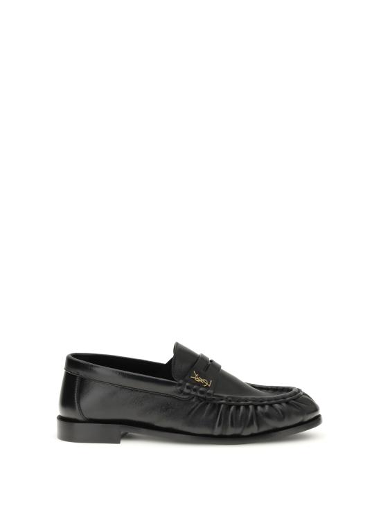 26FW 생로랑 소프트 샤이니 레더 로퍼 818908 AA00K 1000 Black