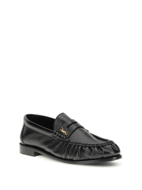 26FW 생로랑 소프트 샤이니 레더 로퍼 818908 AA00K 1000 Black - SAINT LAURENT