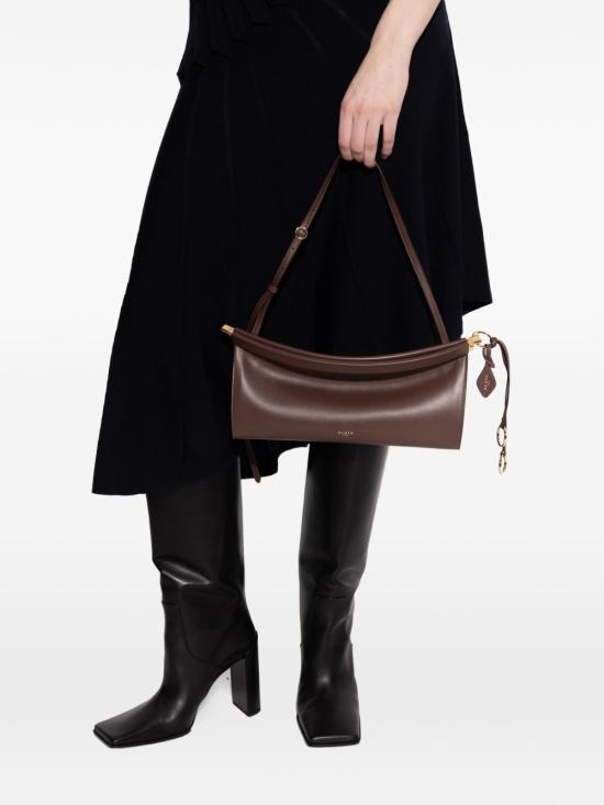 26FW 알라이아 르 클릭 이스트 웨스트 레더 미디움백 AA1S01430CA332 743 BROWN - ALAIA