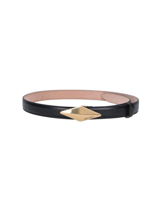 26FW 지미추 벨트 DIAMOND CLASP BELT TBN BLACK GOLD Black