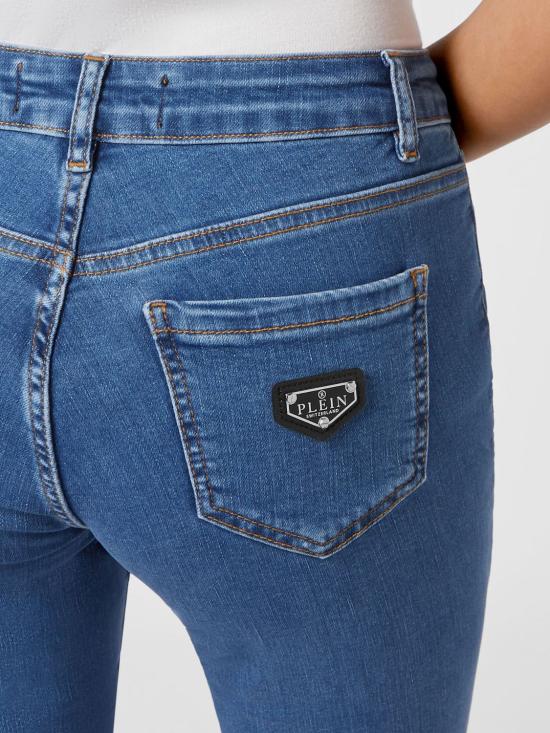 26SS 필립 플레인 데님 팬츠 AAACWDT1790PDE004N 08QT Blue 1 - PHILIPP PLEIN