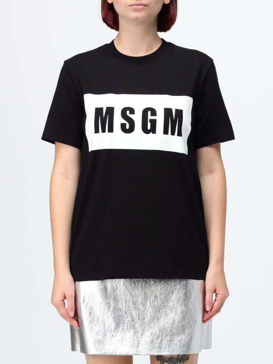 26SS 엠에스지엠 박스 로고 반팔 티셔츠 2000MDM520200002 99 Black