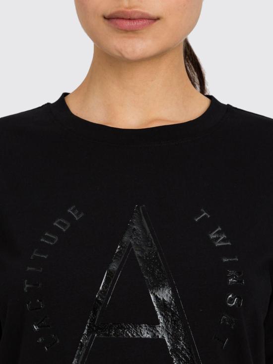 26SS 액티튜드 트윈세트 반팔 티셔츠 261AP2163 00006 Black - ACTITUDE TWINSET