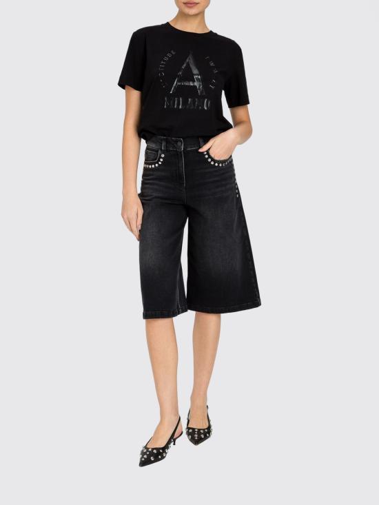 26SS 액티튜드 트윈세트 반팔 티셔츠 261AP2163 00006 Black - ACTITUDE TWINSET