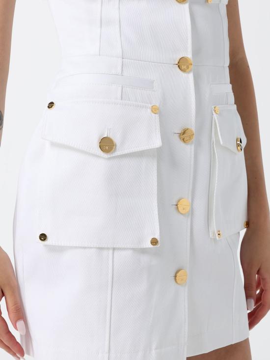 26SS 엘리자베타프랜치 롱 원피스 AB92861E3 360 White - ELISABETTA FRANCHI