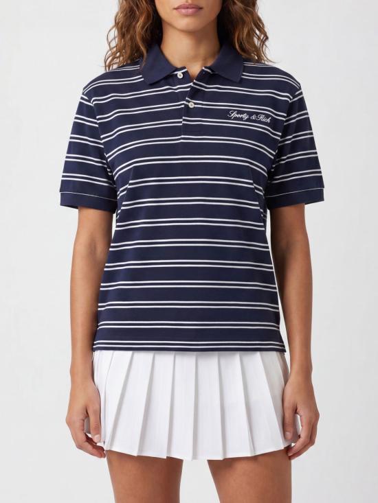 26SS 스포티앤리치 폴로 티셔츠 TO085710326BL107 098 DARK NAVY WHITE 3907 Blue