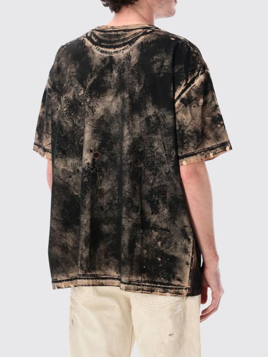 26SS 아크네 스튜디오 로고 티셔츠 라인스톤 블랙 러스트 BL0434 DL8 Black - ACNE STUDIOS