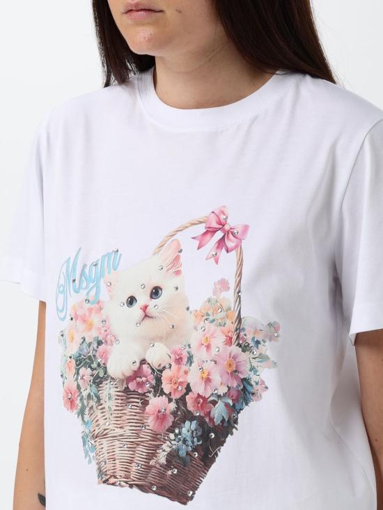 26SS 엠에스지엠 반팔 티셔츠 4041MDM136SE267285 01 White - MSGM