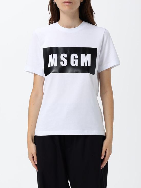 26SS 엠에스지엠 박스 로고 반팔 티셔츠 2000MDM520200002 01 White