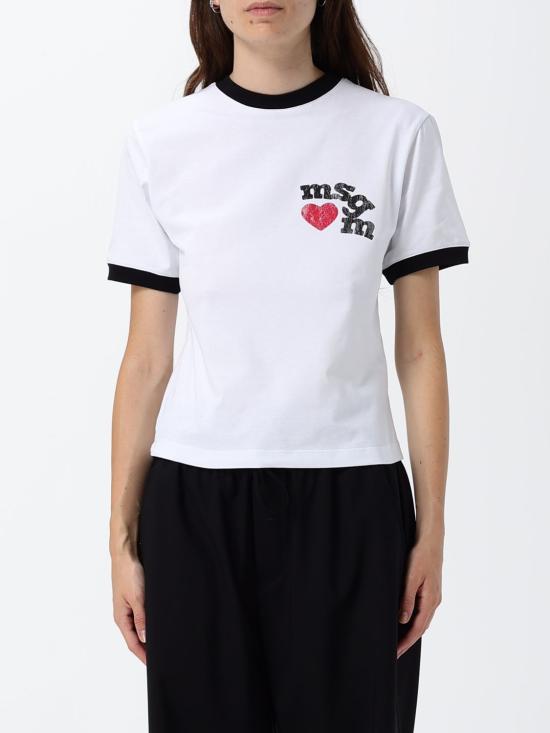 26SS 엠에스지엠 반팔 티셔츠 4042MDM88267002 OPTICAL White