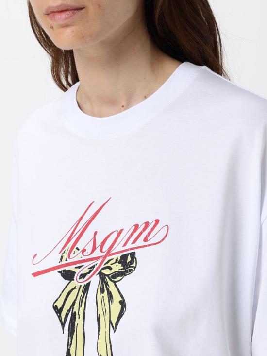 26SS 엠에스지엠 반팔 티셔츠 4042MDM93267002 OPTICAL White - MSGM