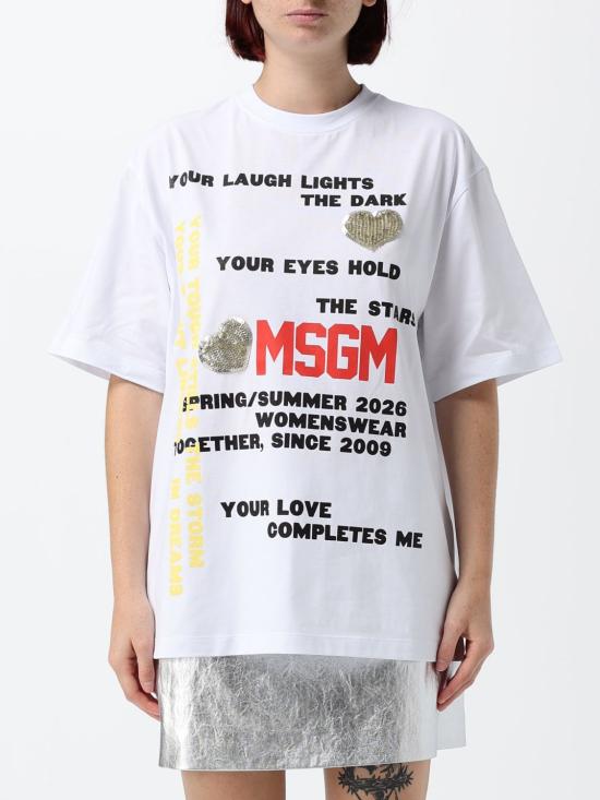 26SS 엠에스지엠 반팔 티셔츠 4042MDM102267002 OPTICAL White