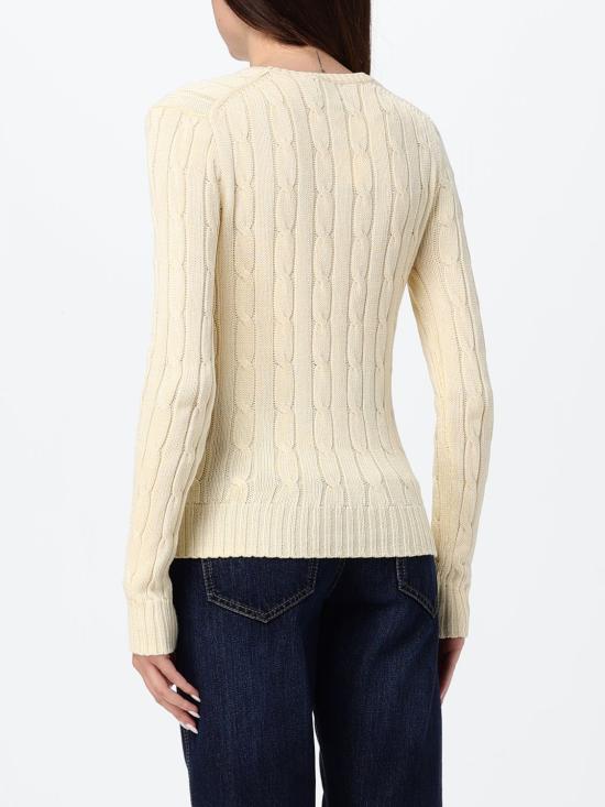 26FW 폴로 랄프로렌 포니 로고 피마코튼 케이블 니트 스웨터 211971869 015 Yellow Cream - POLO RALPH LAUREN