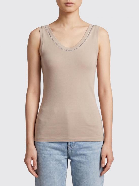 26SS 브루넬로 쿠치넬리 코튼 티셔츠 M0TC8BJ312 C8539 Beige