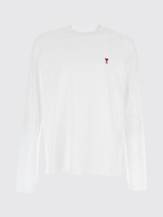26FW 아미 스몰 하트 로고 롱슬리브 티셔츠 BFUTS235724 100 White - AMI