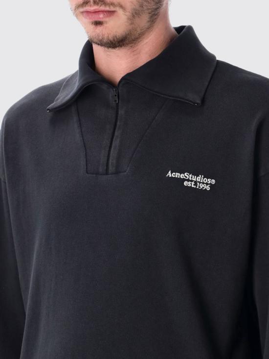 26SS 아크네 스튜디오 집업 로고 스웨트셔츠 BI0220 900 Black - ACNE STUDIOS