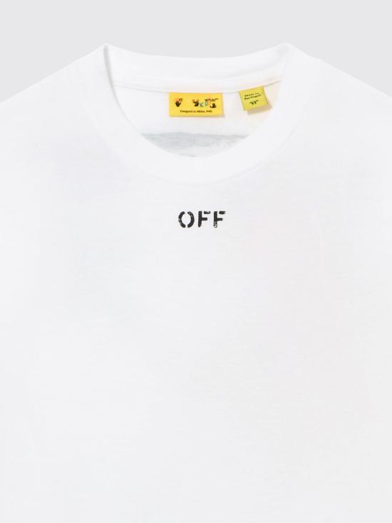 26SS [키즈] 오프화이트 티셔츠 44BAA002S26J006 100 White - OFF WHITE
