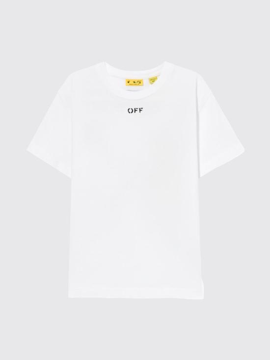 26SS [키즈] 오프화이트 티셔츠 44BAA002S26J006 100 White