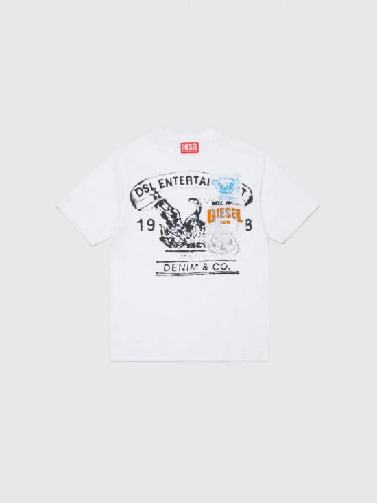 26SS [키즈] 디젤 티셔츠 J02583KYAYS K100 White