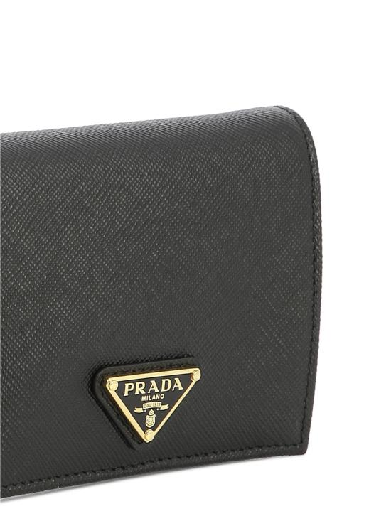 26FW 프라다 사피아노 레더 트라이앵글 로고 반지갑 1MV204QHHF0002 Black - PRADA