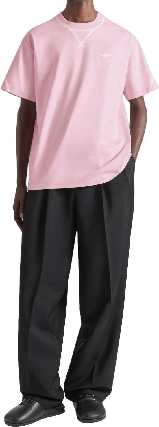 26FW 지방시 반팔 티셔츠 GIVENCHYBM71P53YR8681COUTURESEAMCONTRASTEDSTITCHTSHIRTSHORTSLEEVETSHIRTSPINK - GIVENCHY