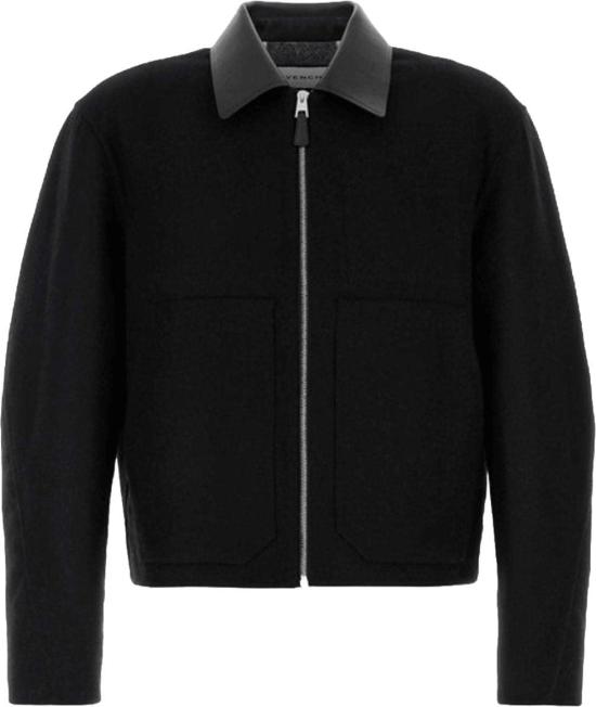 26FW 지방시 봄버 자켓 GIVENCHYBM01HH16KB181LEATHERCOLLARBOMBERJACKETBOMBERJACKETSBLACK