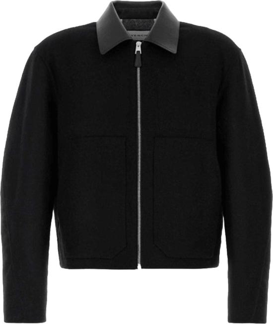 26FW 지방시 봄버 자켓 GIVENCHYBM01HH16KB181LEATHERCOLLARBOMBERJACKETBOMBERJACKETSBLACK